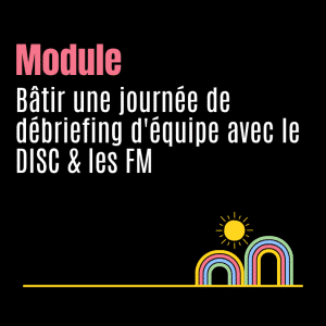 Bâtir une journée de débriefing d’équipe avec le DISC & les FM